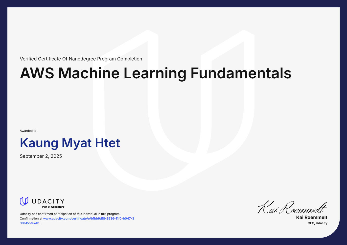 Deep Learning Specialization Certificate